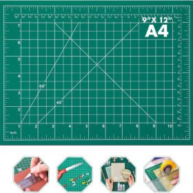 Anezus 5-Ply Self-Healing Cutting Mat – Double-Sided A4 Rotary Cutting Board with Grid Lines for Sewing, Quilting, and Crafts