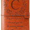 Monogrammed Leather Journal for Women - Personalized Initial Notebook with 'Make a Difference' Engraving - Premium PU Leather Notebook Gift for Employees, Teachers, Nurses & Bosses