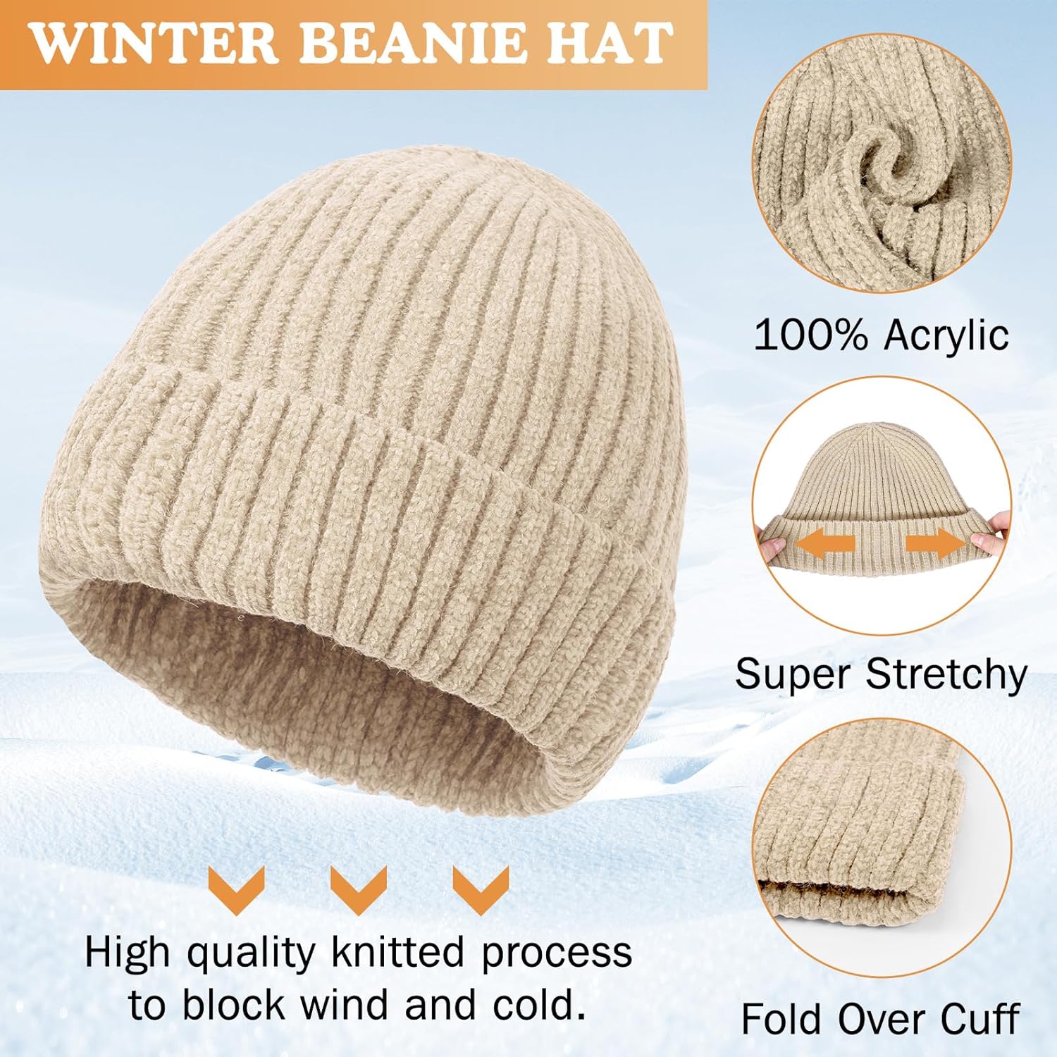 Fivali Winter Hat and Gloves Set for Men & Women – Windproof Thermal Beanie with Touchscreen Capabilities – Ideal for Skiing, Hiking, and Commuting