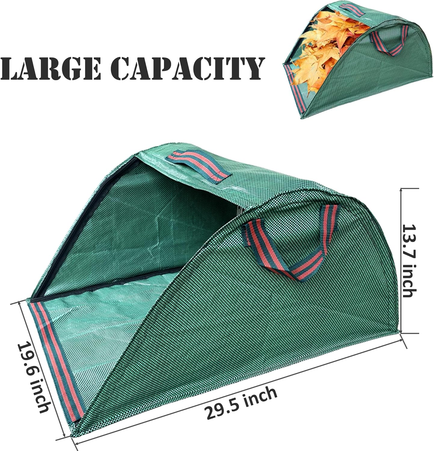 AimGrowth Adjustable Garden Leaf Rake with Leaf Collector & 15-Tine Expandable Head – Heavy Duty Collapsible Metal Yard Rake for Lawns, Shrubs, and Flower Beds