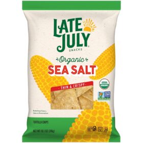 Late July Organic Tortilla Chips, Sea Salt, 10.1 Oz Bag (Pack of 1) – Restaurant Style, Non-GMO, Gluten Free & Vegan Snack
