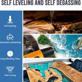 Crystal Clear Epoxy Resin Kit (2 Gallon) – Professional Grade, Self-Leveling Casting Resin for Table Tops, DIY Crafts, & Art Projects – Non-Toxic, 1:1 Ratio Formula