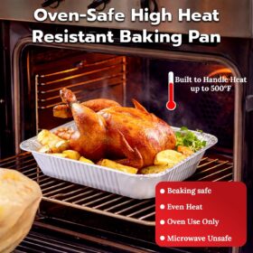 Premium 9x13 Aluminum Foil Pans – 40 Pack Heavy-Duty Disposable Steam Table Pans for Baking, Catering, Roasting & Freezing