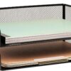 Mind Reader Stackable Desk Organizer – 2-Tier Metal Mesh Letter Tray File Holder for Office & Home (2 Pack, Black)