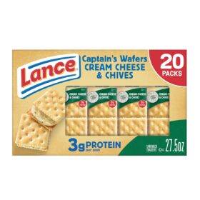 Lance Captain's Wafers Cream Cheese & Chives Sandwich Crackers, 6 Count (Pack of 20)