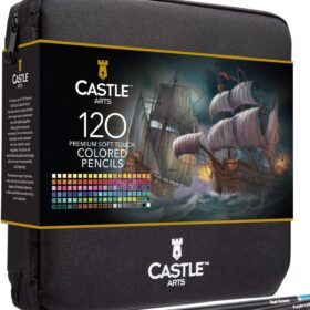 Castle Art Supplies 120 Colored Pencils Set with Soft Cores | Professional Artist Grade Coloring Pencils in Portable Zipper Case