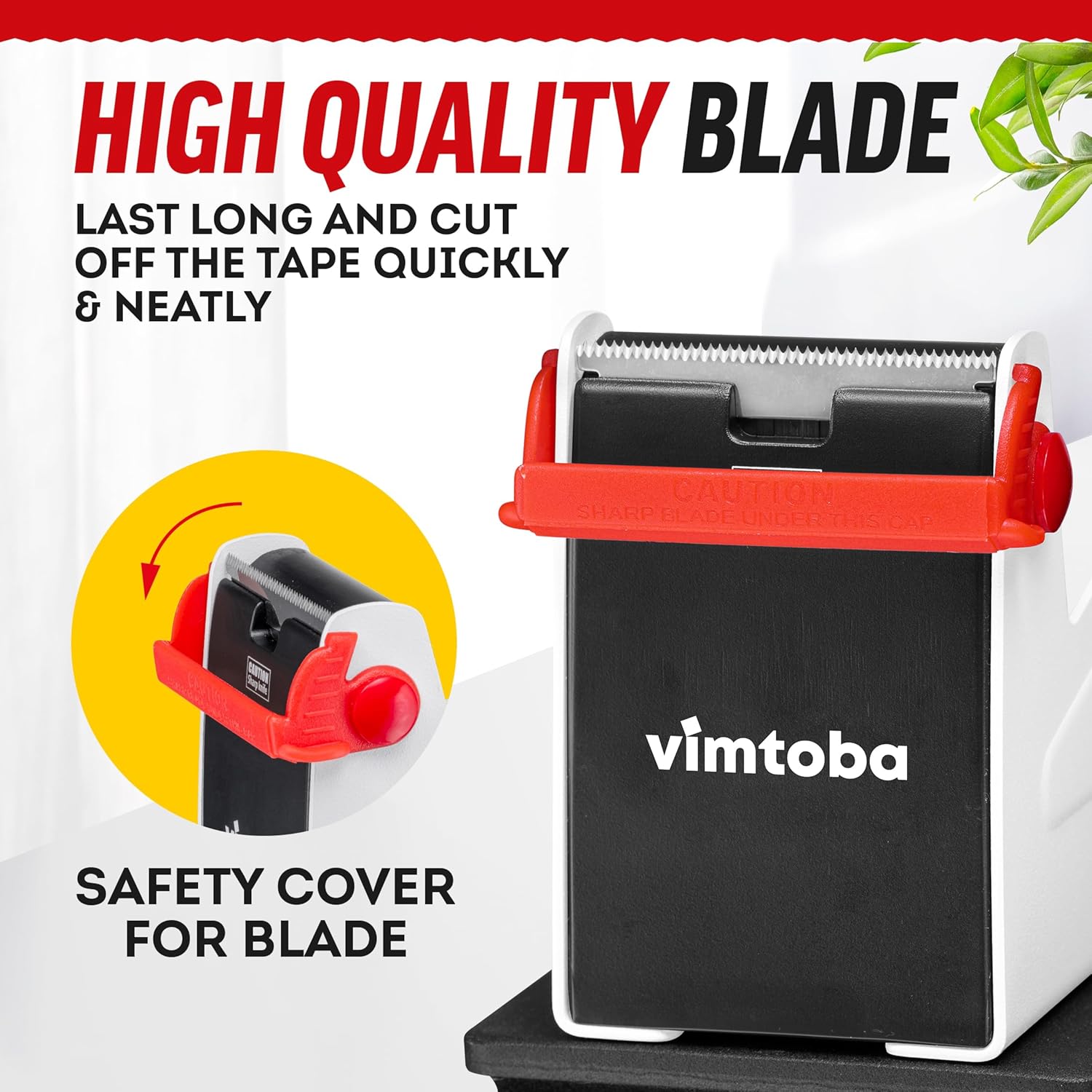 Heavy Duty 2-Inch Dual Roll Desktop Tape Dispenser – Weighted Non-Slip Base with Safety Blade Cover for Industrial, Office, and Warehouse Use