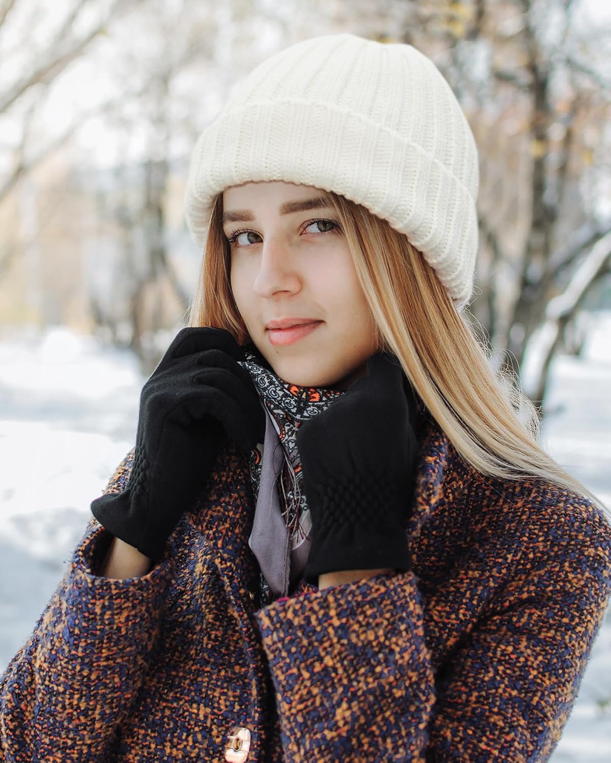 Premium Fleece Lined Wool Beanie for Men & Women – Thermal Soft Skull Cap for Skiing, Snowboarding & Cold Weather