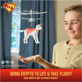 DC Comics Superman Flying Krypto: Hand-Controlled Hovering Superdog RC Toy for Kids