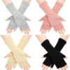 Pleneal Women's Thermal Knit Fingerless Gloves - Long Cuff Cold Weather Mittens for Typing & Driving