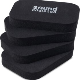 Sound Addicted BarPads – Premium Soundbar Isolation Feet – Anti-Vibration Foam Pads for Enhanced Audio Clarity & Stability (4-Pack, Rectangle)