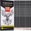 Professional Drawing Sketching Pencils Set – 12-Pack Pre-Sharpened Graphite (14B-2H) for Sketching, Shading & Art – Ideal for Beginners & Pros