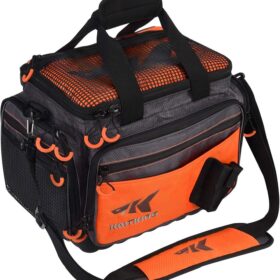 KastKing Hoss Waterproof Fishing Tackle Bag – Saltwater Resistant 420D Ripstop Gear Bag with 7-Tray Capacity
