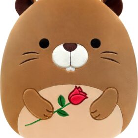 Squishmallows Official 12-Inch Chip The Beaver Plush – Valentine’s Day Rose Edition – Soft Stuffed Animal Toy