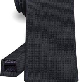 RBOCOTT Men's Classic Solid Color Formal Necktie – Premium Silk-Like Tie for Business, Weddings, and Black Tie Events