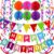 Fecedy All-Inclusive Happy Birthday Party Decoration Kit – Colorful Banner, Honeycomb Balls, Confetti & Swirls