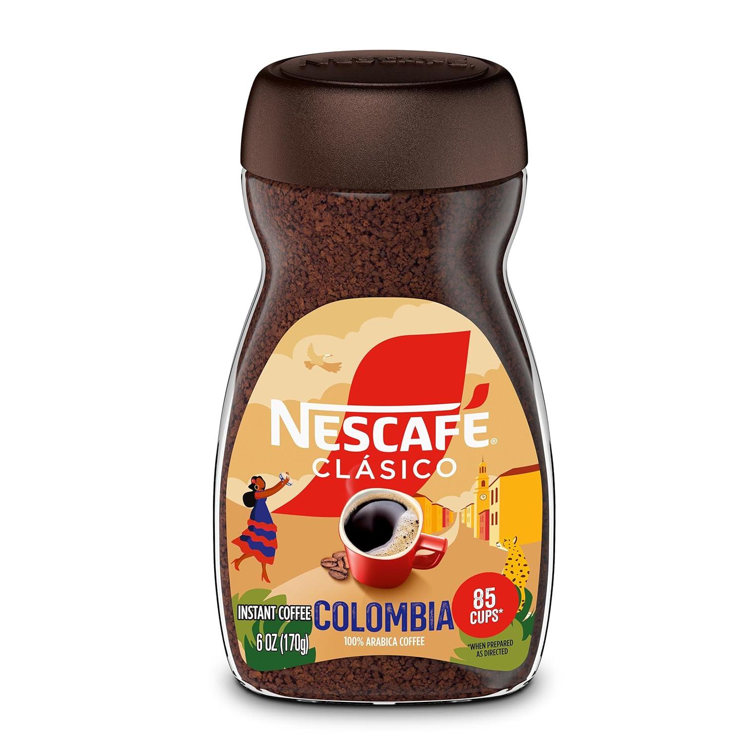 NESCAFÉ CLÁSICO Medium Roast Instant Coffee – 100% Colombian Arabica, Fruity & Aromatic, 6 Oz Jar