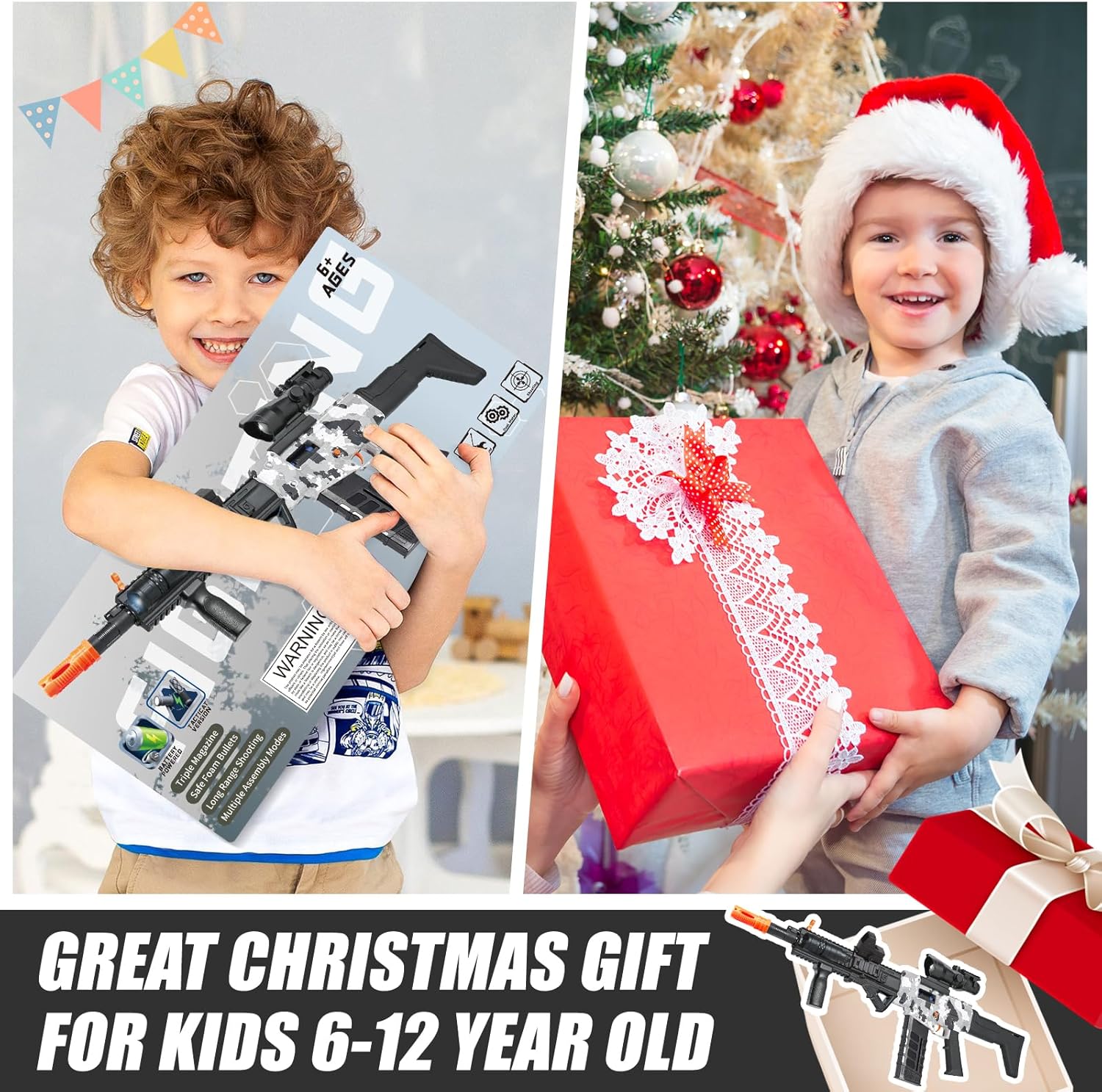 Electric Sniper Rifle Toy Gun Kit with Scope – Semi-Automatic Foam Blaster with 120 Darts, 3 Magazines & Tactical Accessories – Outdoor Shooting Game Set for Boys & Girls