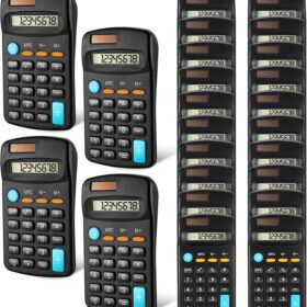 Flutesan 24-Pack Pocket Calculators – Solar & Battery Powered 8-Digit Basic Handheld Calculators for Students, Office, and Classroom