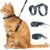 Escape Proof Cat Harness and Leash Set - 3-in-1 Adjustable Kitten Vest with Soft Nylon Mesh, Lightweight & Safe for Walking & Travel (Black)