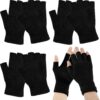 BEVTEE 4-Pack Unisex Winter Knit Fingerless Gloves – Warm Thermal Half-Finger Mitten for Typing, Driving & Outdoor Use