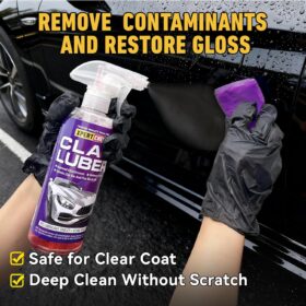 Professional Car Clay Bar Kit - 4 Pack 100g Detailing Clay with Lubricant Tablets, Spray Bottle & Microfiber Towel - Deep Cleaning & Decontamination for Auto Paint, Glass, and Chrome