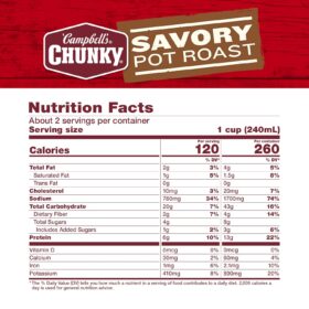 Campbell's Chunky Savory Pot Roast Soup, 18.8 Oz Cans (Pack of 4) – Ready to Serve, High Protein