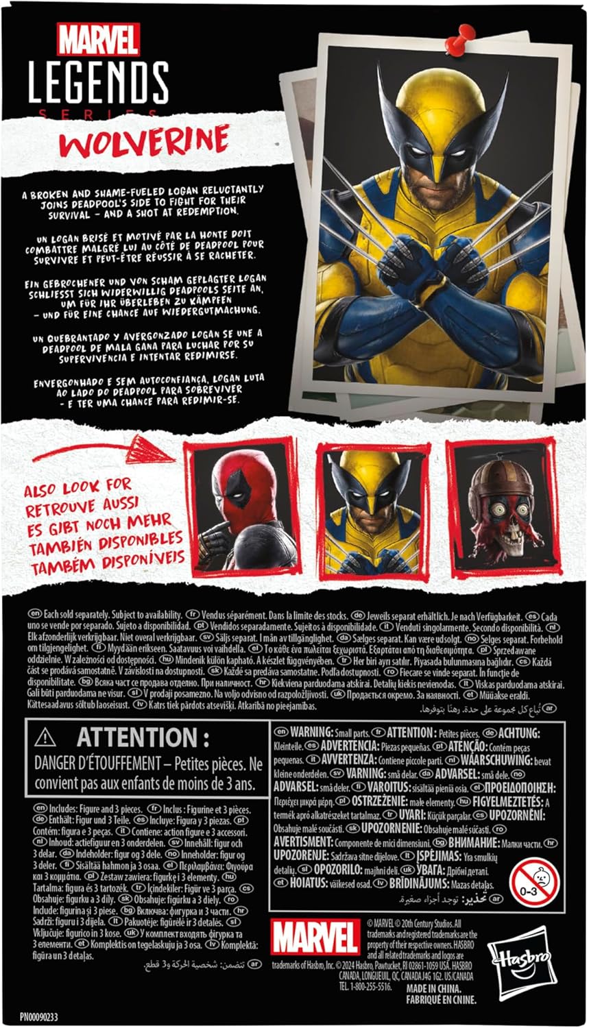 Hasbro Marvel Legends Series 6-Inch Wolverine Figure – Deadpool & Wolverine Movie Edition
