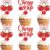 She's the Cherry On Top Cupcake Toppers – 24 PCS Glitter Fruit Picks for Baby Shower, Bridal Party & Birthday Cake Decorations