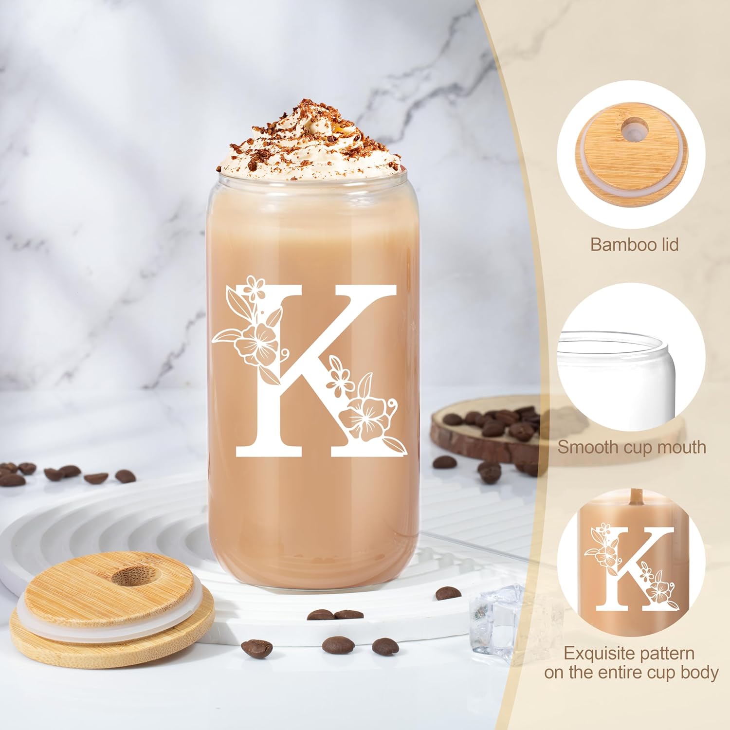 Monogrammed Canvas Tote Bag for Women – Personalized Birthday Gift for Teachers, Moms & Wives – Large Utility Work Handbag with Initial