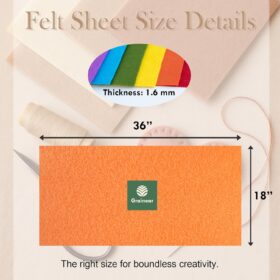 Premium Red Soft Felt Fabric Sheet - 1.6mm Thick Acrylic Material (18" x 36") - Non-Fray Craft Textile for Sewing, DIY Projects, Embroidery & Home Décor