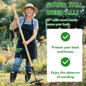 Gardenia 8-Tooth Iron Weeding Rake – 57” Heavy Duty Hand Cultivator for Lawn, Flower Beds & Soil Aeration