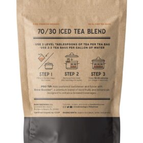The Southern Standard Premium Organic Iced Tea – 70/30 Black, Green & White Tea Blend (50 Biodegradable Sachets) – Makes 25 Gallons of Fresh Brew