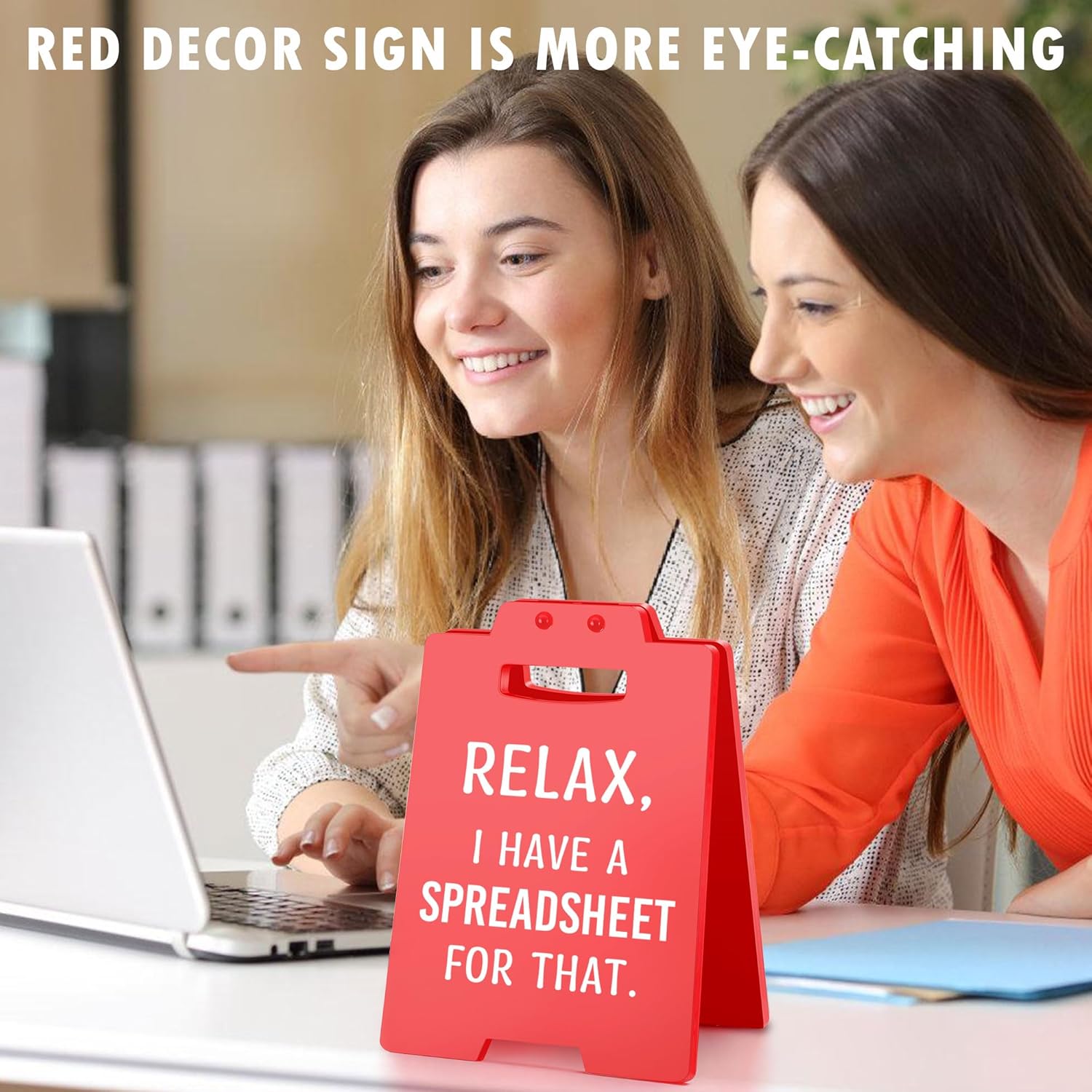 Funny Office Desk Sign – “Spreadsheet Guru” Employee Appreciation & Coworker Gift for Men & Women – Gag Office Decor for Cubicles, Desks & Administrative Professionals Day (Red)