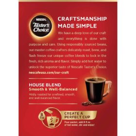 NESCAFÉ TASTER'S CHOICE House Blend Instant Coffee, Single Serve Sticks, 18 Count