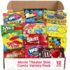 Movie Theater Candy Variety Pack – 12 Count Assortment of Milk Chocolate, Gummies, Sour & Fruity Hard Candy – Ultimate Movie Night Snack Box