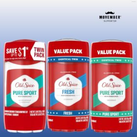 Old Spice High Endurance Pure Sport Antiperspirant & Deodorant for Men - 24/7 Sweat Defense, 2 Pack (3.0 oz)