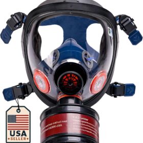 Professional Full Face Respirator Mask - Heavy-Duty Tactical Gas Mask with 40mm Filter & Anti-Fog Wide View Lens for Safety, Spray Painting, DIY & Industrial Use