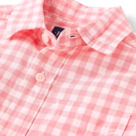 The Children's Place Boys Short Sleeve Poplin Button-Down Shirt - Classic Woven Dress Shirt for School & Casual Wear