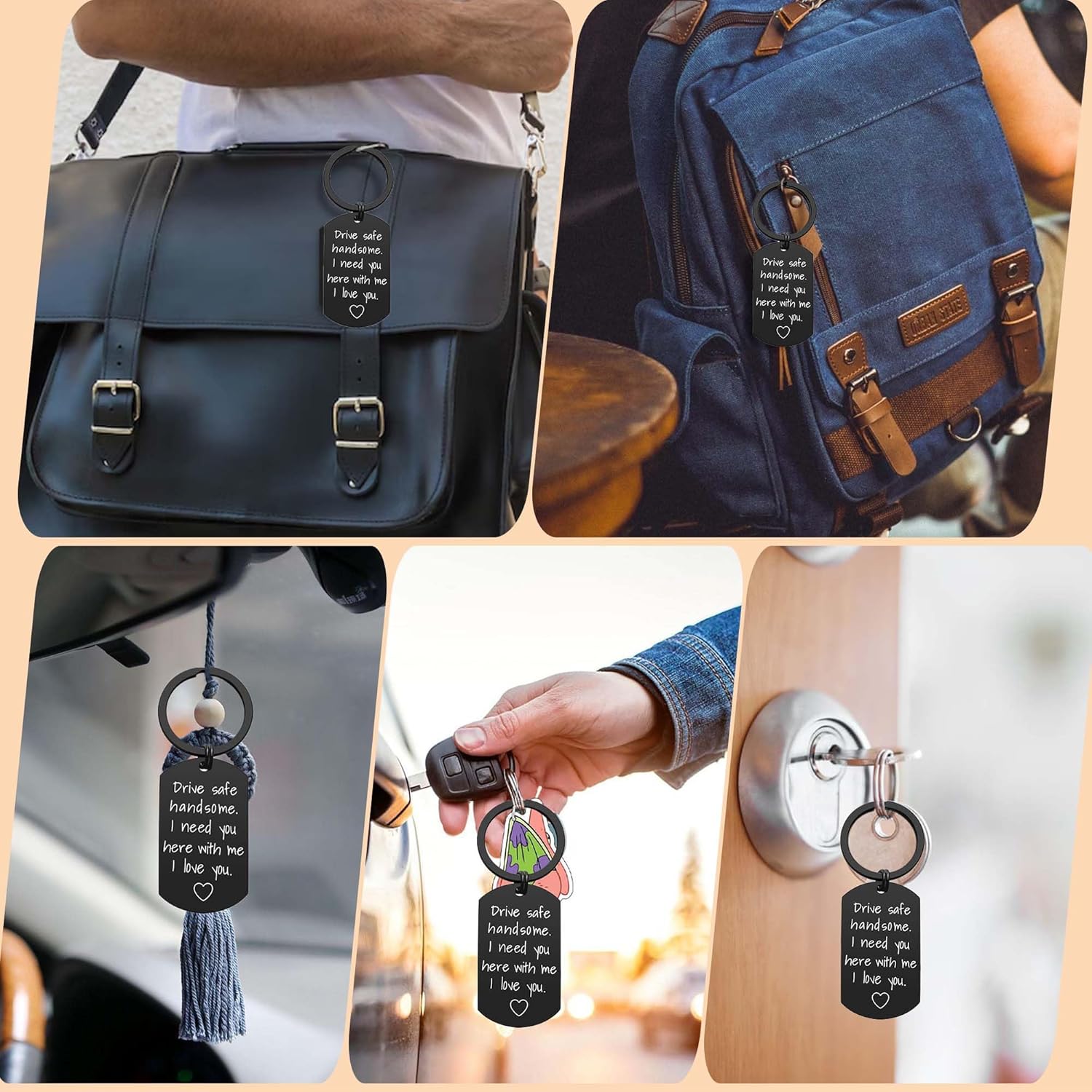Drive Safe Keychain for Boyfriend – Engraved 'I Need You Here With Me' Keyring Gift for Him, Husband, Fiance - Romantic Anniversary, Birthday or Valentine’s Day Surprise