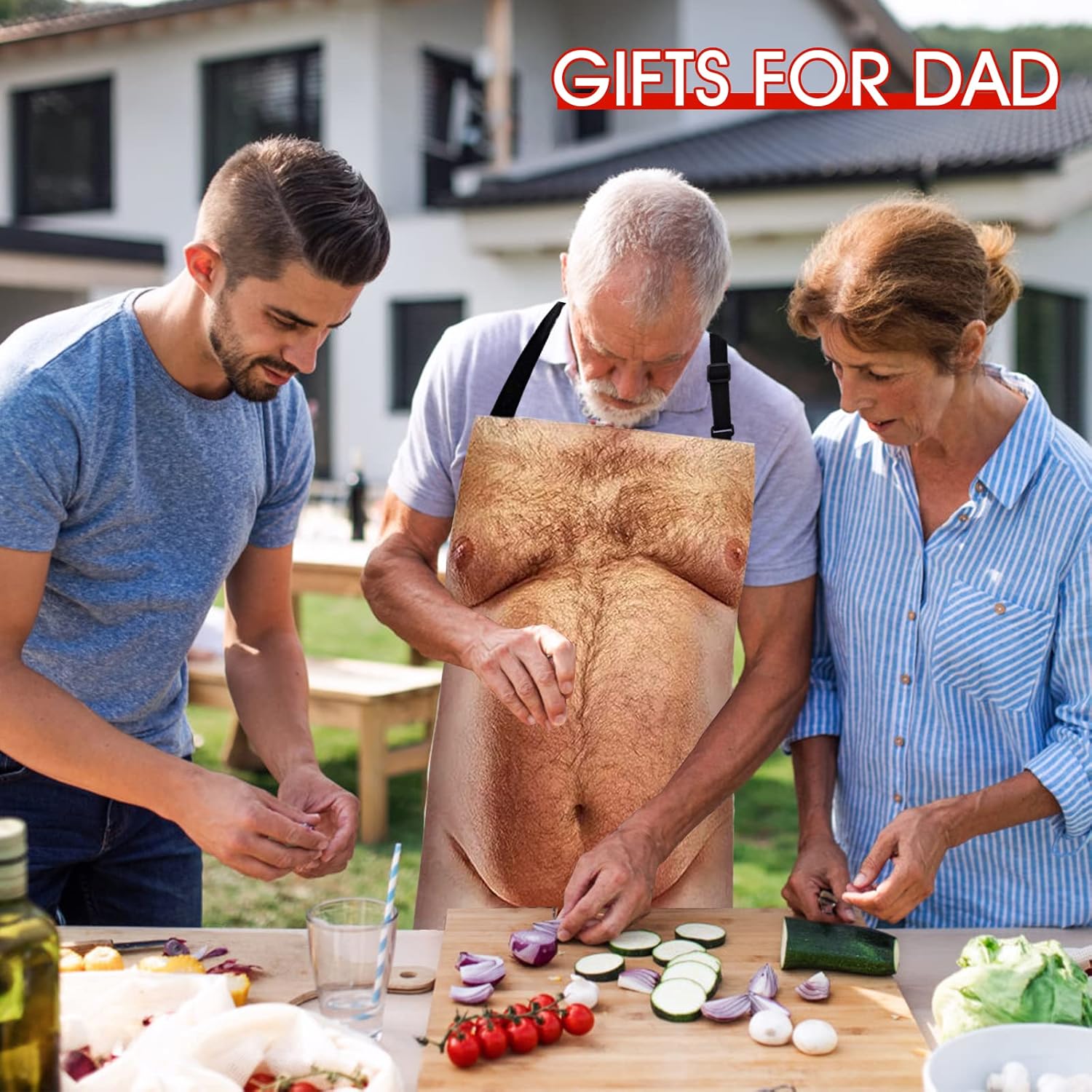Hilarious Original 6-Pack Abs Apron – Funny Gag Gift for Men, Dad, & Husband – Perfect for BBQ, Cooking & Birthday Parties