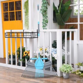 CYRUS 3-in-1 Adjustable Garden Leaf Rake – 30-Tine Heavy Duty Poly Lawn Rake for Leaves, Grass, and Yard Debris – Expandable Handle for Adults & Kids