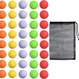 40-Pack Foam Golf Practice Balls – Limited Flight, Soft PU Rubber Training Balls for Indoor & Outdoor Backyard Practice with Mesh Bag