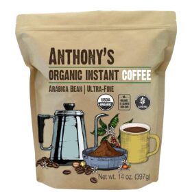Anthony's Organic Instant Coffee - 14oz Ultra Fine Microground Arabica, USDA Certified, Non-GMO & Gluten Free