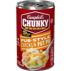 Campbell's Chunky Pub-Style Chicken Pot Pie Soup - 18.8 oz Ready-to-Eat Canned Soup with Chicken Meat, Vegetables & Dumplings
