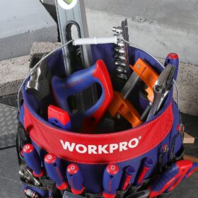 WORKPRO 51-Pocket Heavy Duty Bucket Tool Organizer – Fits 3.5 to 5 Gallon Buckets, 600D Drill & Tool Storage Bag (Tools Not Included)