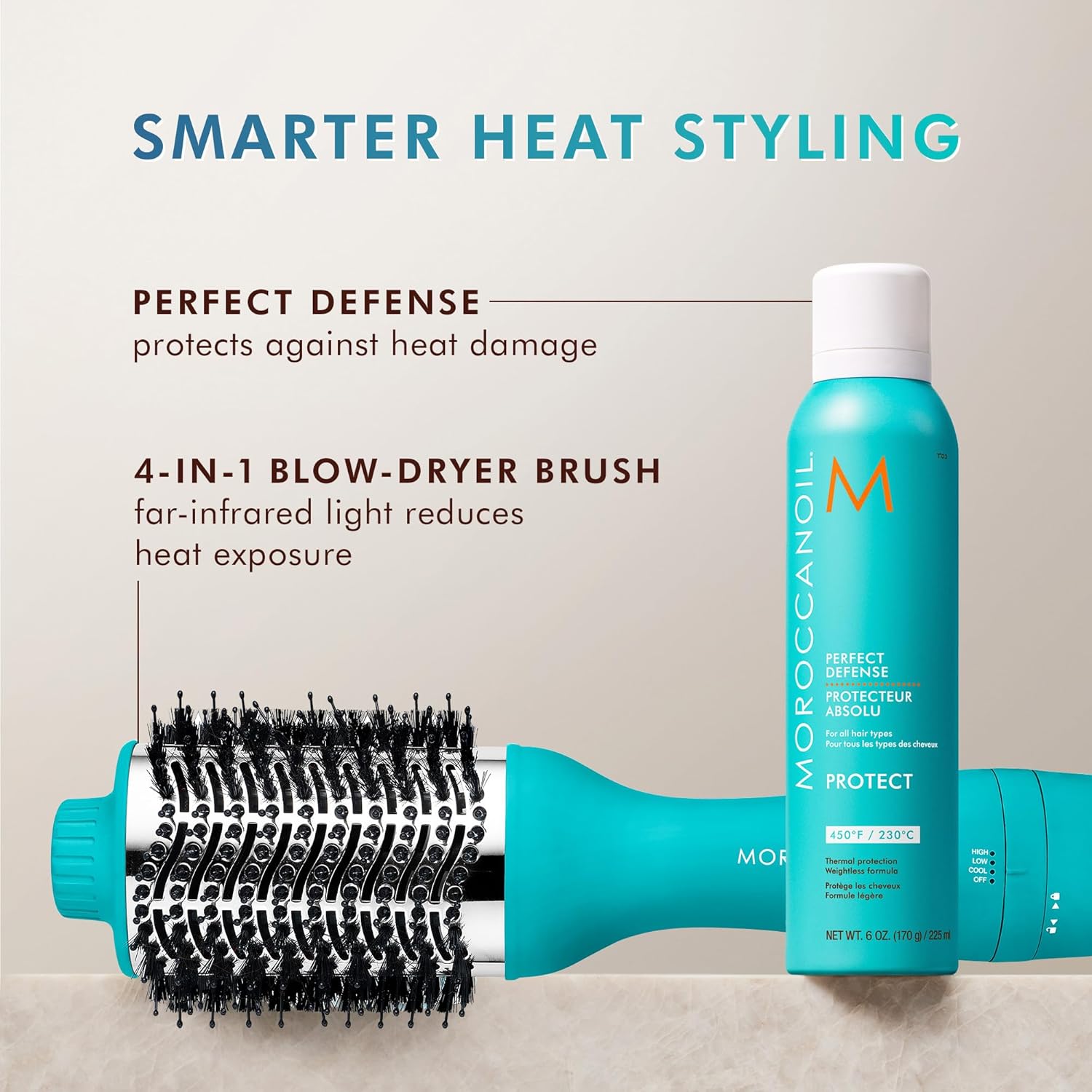 Moroccanoil Perfect Defense Heat Protectant Spray - Thermal Shield for All Hair Types with Argan Oil & Vitamin E - 3.4 oz