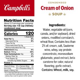 Campbell's Condensed Cream of Onion Soup, 10.5 oz Can - Savory Pantry Staple for Cooking & Recipes