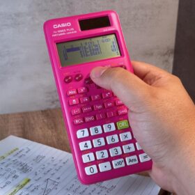 Casio fx-300ES PLUS 2nd Edition Scientific Calculator – Natural Textbook Display, 262 Functions – Solar Powered – Pink