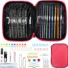 KOKNIT Ergonomic Crochet Hooks Set – 96 Piece Complete Crochet Kit with 22 Sizes, Soft Grip Needles & Red Storage Case for Beginners & Advanced Crafters